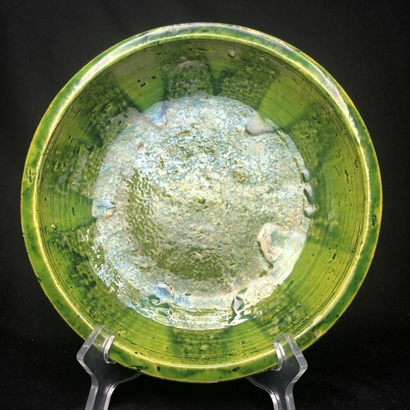 Mid Century Modern PV ITALY Pottery Bowl Textured Drip Glaze 7343 Bitossi Style - Picture 4 of 4